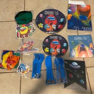 NIB Lot Among Us Video Game Birthday Party Decorations and Supplies